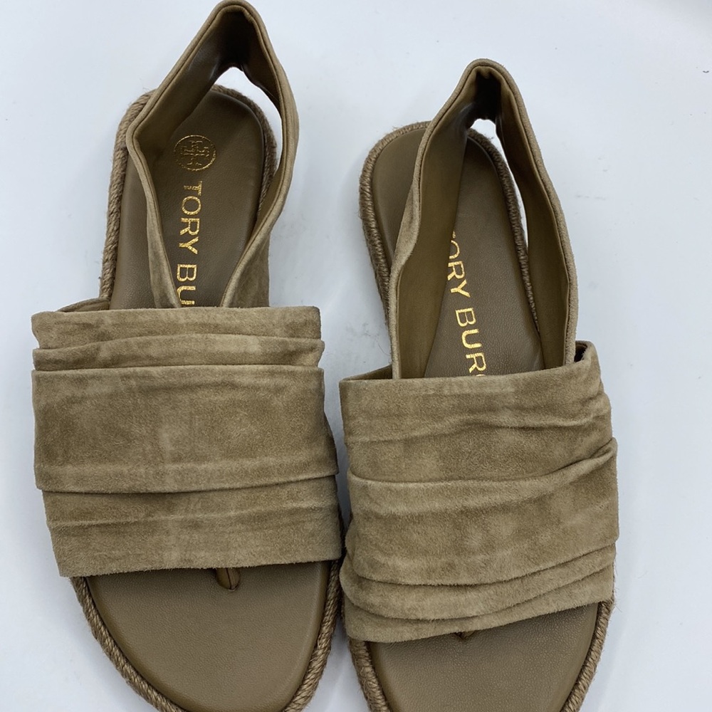 NWOB Tory Burch Suede Slingback Espadrilles In
Leccio Tan Size 5